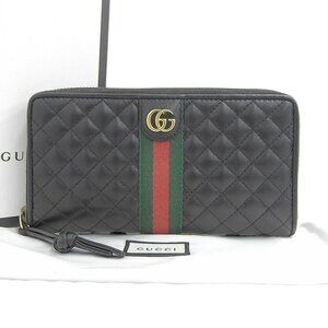 GUCCI Black Leather GG Marmont Wallet